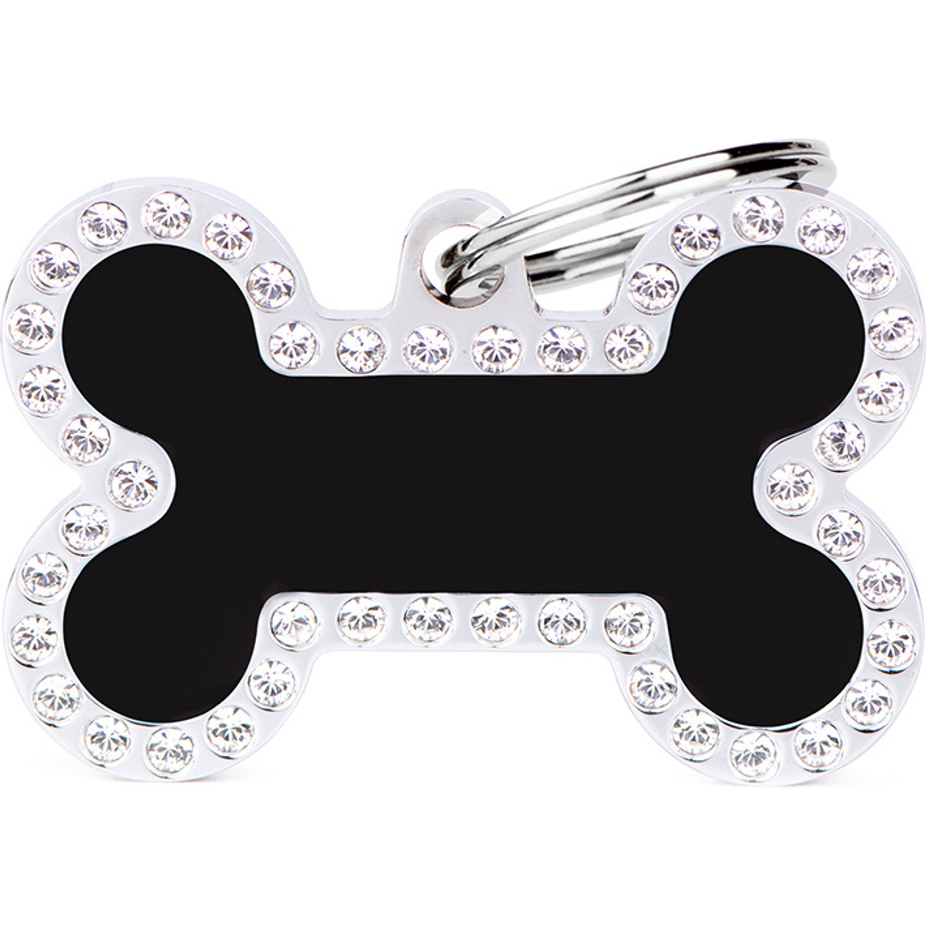 myfamily Glam Big Bone Personalized Dog ID Tag, Large, Black
