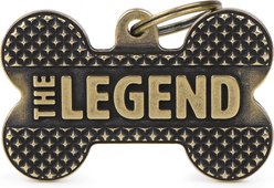 myfamily Bronx Bone The Legend English Brass Personalized Dog ID Tag, X-Large