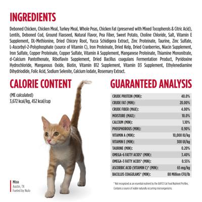 Show full view: Nulo FreeStyle Chicken & Cod Recipe with Omega Fatty Acids High Protein & Grain-Free Dry Cat & Kitten Food, 14-lb bag slide 8 of 12