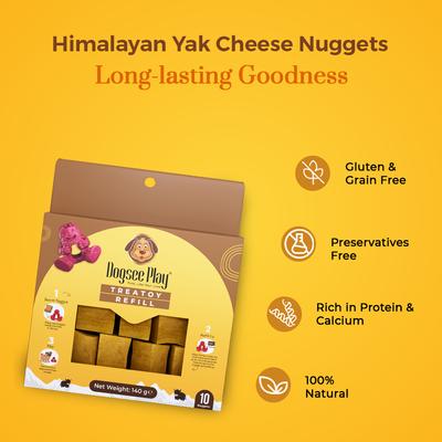 Show full view: Dogsee Treatoy Yeti Toy Cheese Dog Refill Pack, 4.9-oz bag, 10 count slide 4 of 9