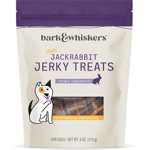 Bark and Whiskers Jackrabbit Jerky Dog Treats, 4-oz bag