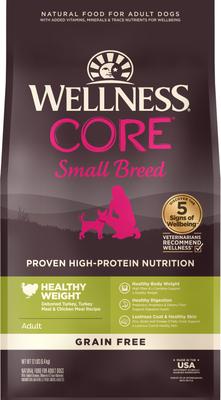 Wellness CORE Small Breed Healthy Weight Adult Grain-Free High-Protein Natural Turkey Dry Dog Food, 12-lb bag