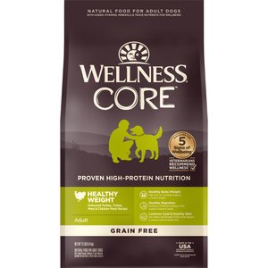 Wellness CORE Grain-Free Healthy Weight Turkey & Chicken Dry Dog Food, 12-lb bag