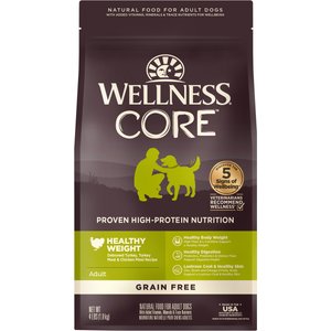 Wellness CORE Grain-Free Healthy Weight Turkey & Chicken Dry Dog Food, 4-lb bag