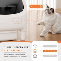 WARCAT Open-Top Self-Cleaning Smart App Control Cat Litter Box, Grey slide 2 of 7