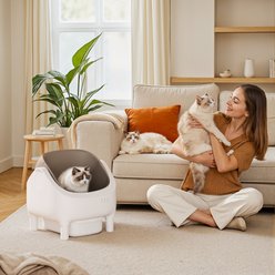 WARCAT Open-Top Self-Cleaning Smart App Control Cat Litter Box, Brown slide 2 of 7
