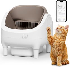 WARCAT Open-Top Self-Cleaning Smart App Control Cat Litter Box, Brown