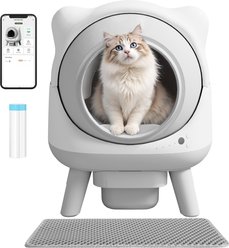 WARCAT Automatic Self-Cleaning Cat Ear Design Cat Litter Box, Grey