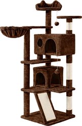 Yaheetech 57-in Plush Cat Tree & Condo, Brown slide 2 of 8
