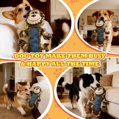 Show full view: FUUFOME Durable Squeaker & Rope Monkey Dog Toy slide 6 of 8