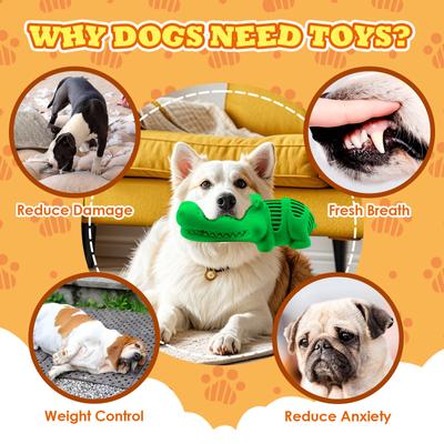 Show full view: FUUFOME Durable Natural Alligator Shape Rubber Dog Toy slide 2 of 7