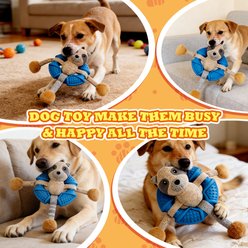 FUUFOME Durable 2-in-1 Rubber Frisbee & Plush Raccoon Dog Toy slide 2 of 7