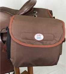 Tahoe Tack Nylon Saddlebag with Waterproof Lining, 12 x 14 x 6-in, Brown