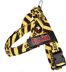 BullHug Adjustable No Choke Dog Harness, Caution, Small: 19 to 24-in chest