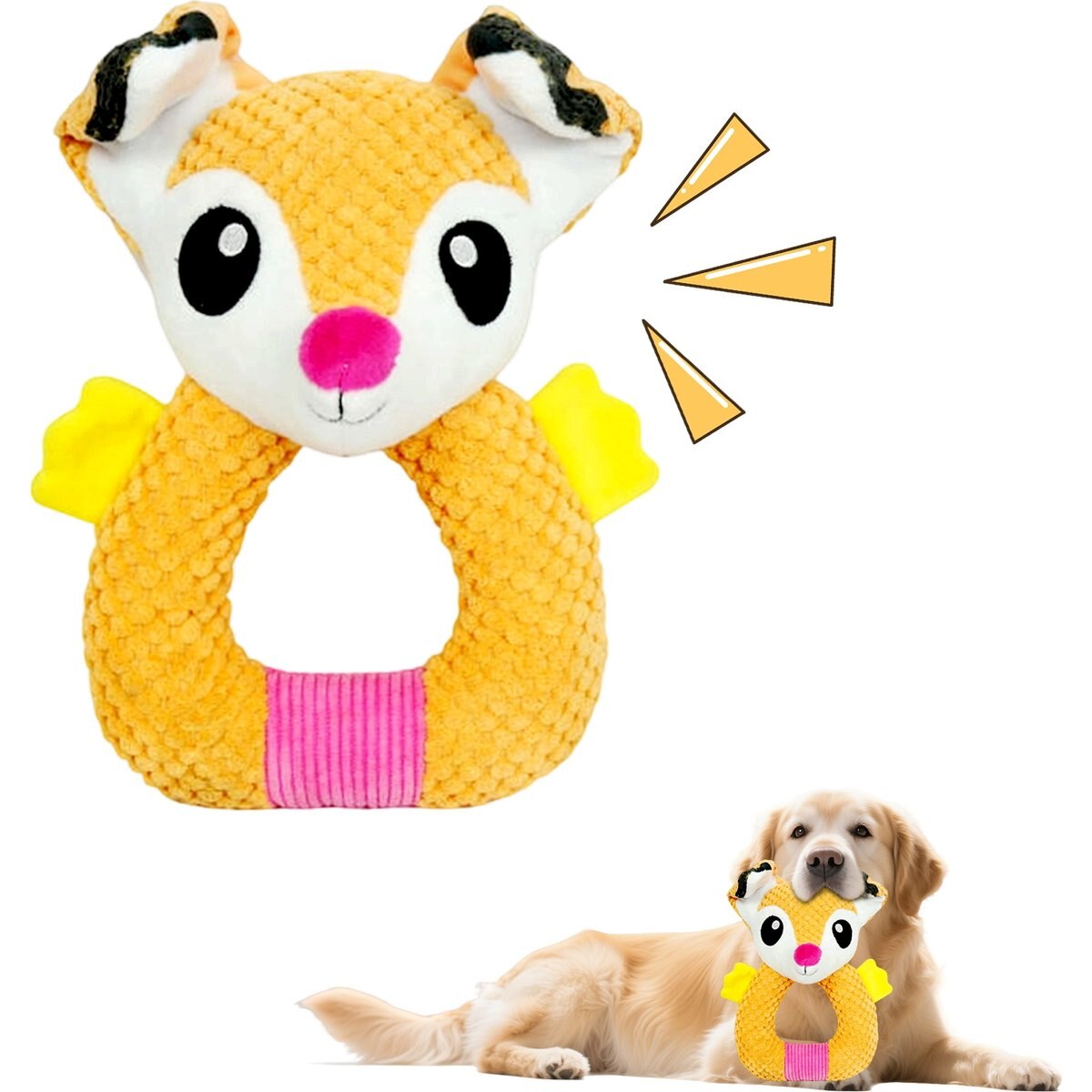 FUUFOME Fox Ear Squeaky Dog Toy