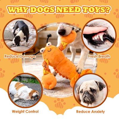 Show full view: FUUFOME Lobster Squeaky Plush Dog Toy slide 3 of 7