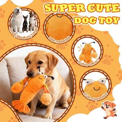 Show full view: FUUFOME Lobster Squeaky Plush Dog Toy slide 2 of 7