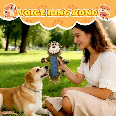 Show full view: FUUFOME Durable Squeaker & Rope Monkey Dog Toy slide 5 of 8