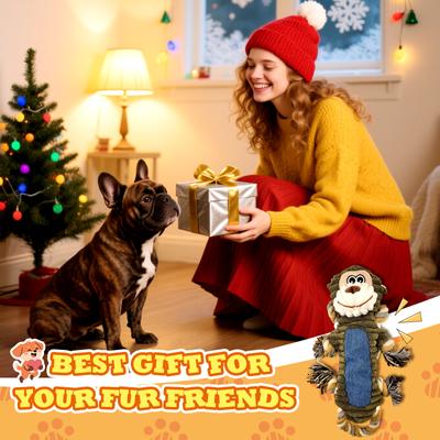 Show full view: FUUFOME Durable Squeaker & Rope Monkey Dog Toy slide 7 of 8