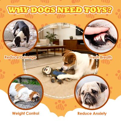 Show full view: FUUFOME Durable Squeaker & Rope Monkey Dog Toy slide 3 of 8