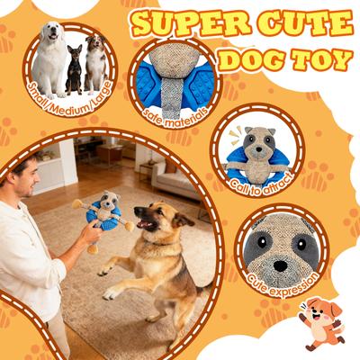 Show full view: FUUFOME Durable 2-in-1 Rubber Frisbee & Plush Raccoon Dog Toy slide 3 of 7