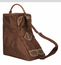 Tahoe Tack Durango Premium Padded Waterproof Nylon Western Boot Carry Bag, 15 x 9 x 18-in, Brown