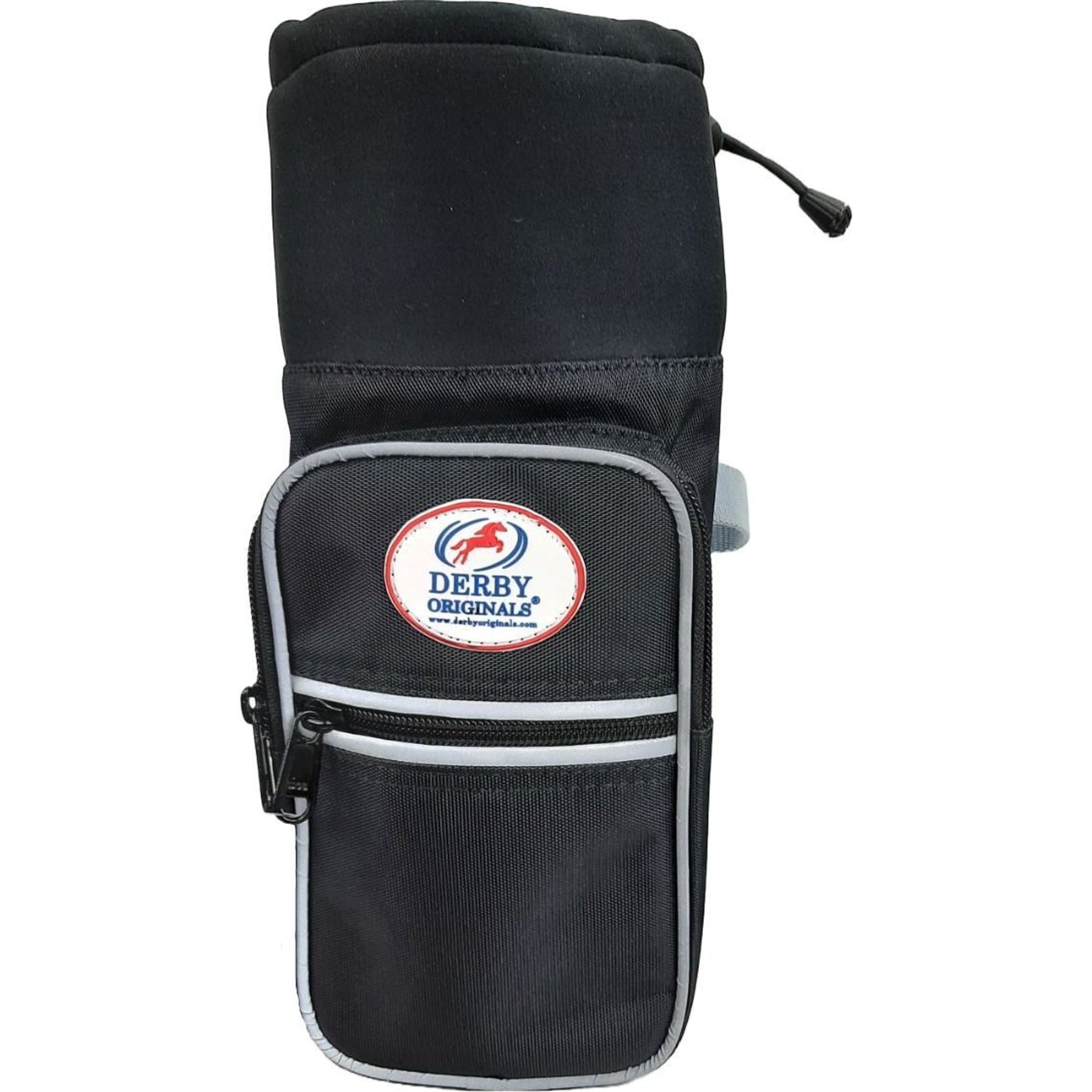 Tahoe Tack Padded Triple Layer 1200D Nylon Western Trail Riding Water Bottle Bag, Black with Grey Trim