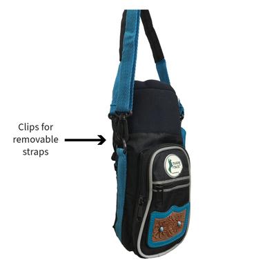 Show full view: Tahoe Tack Turquoise Flower 1680D Nylon Water Bottle Storage Bag with Shoulder Straps, Black, 64-oz slide 2 of 7