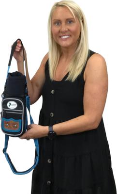 Show full view: Tahoe Tack Turquoise Flower 1680D Nylon Water Bottle Storage Bag with Shoulder Straps, Black, 64-oz slide 3 of 7