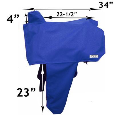Show full view: Tahoe Tack Nylon Waterproof Western Saddle Cover with 6 Elastic Bands, 34 x 23-in, Royal Blue slide 5 of 5