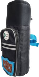 Tahoe Tack Turquoise Flower 1680D Nylon Water Bottle Storage Bag with Hand Tooled Leather Accents, Black, 64-oz
