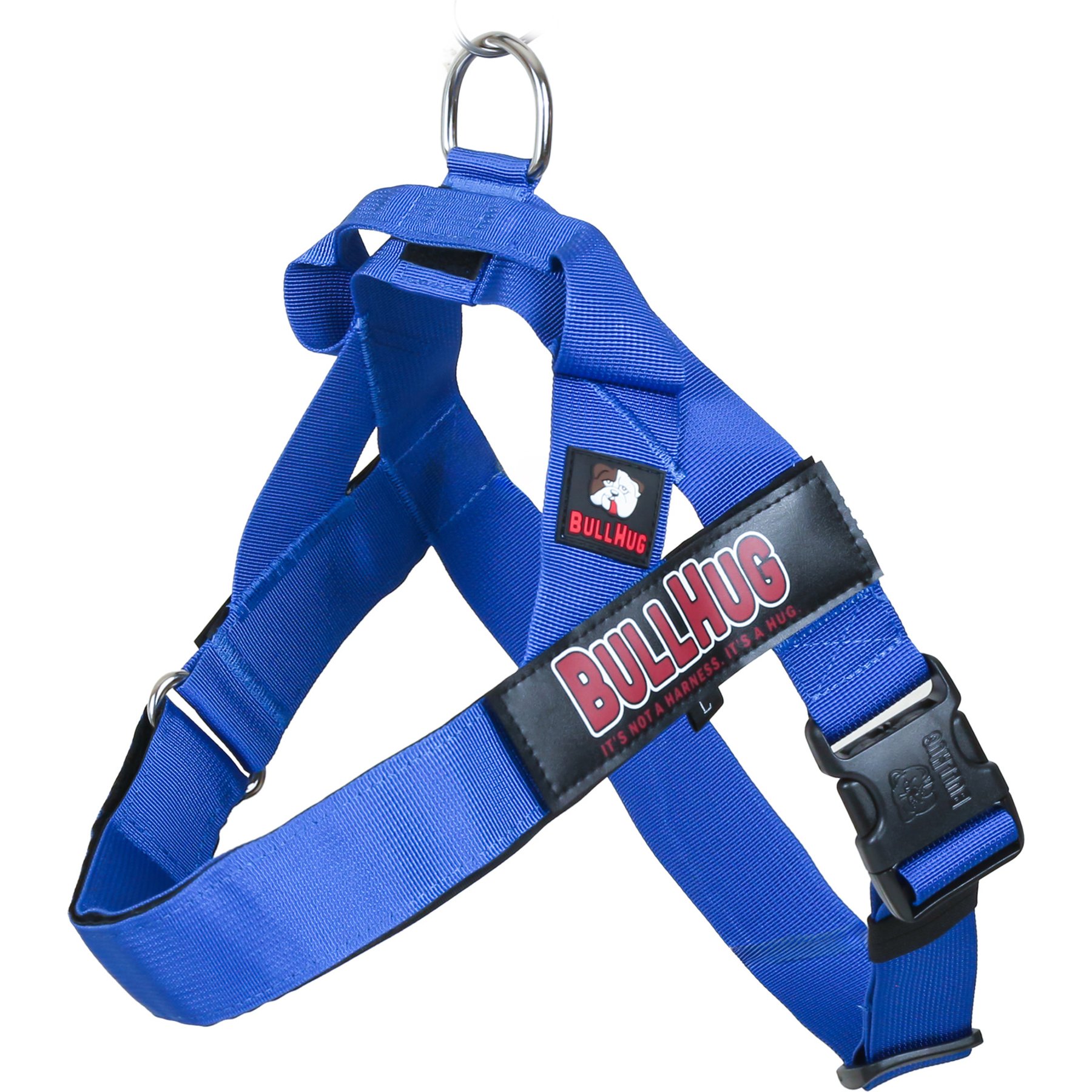 BullHug Adjustable No Choke Dog Harness, Royal Blue, Medium: 24 to 29-in chest