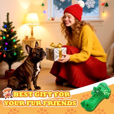 Show full view: FUUFOME Durable Natural Alligator Shape Rubber Dog Toy slide 6 of 7