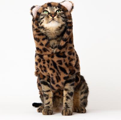 Show full view: Pebot Leo Faux Fur Dog & Cat Hooded Vest, Brown Leopard, 12 slide 5 of 6