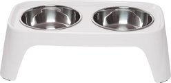 Totally Pooched Elevated Stainless Steel Feeder Dog Bowls, Grey, Medium: 1.5-cup per bowl