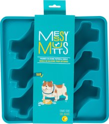 Messy Mutts Rigid Frame Bone Molds Silicone Dog Popsicle Maker, Blue, 6 x 3-oz