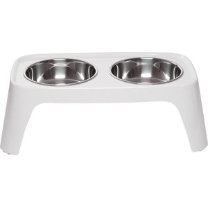 Totally Pooched Elevated Stainless Steel Feeder Dog Bowls, Grey, Large: 3-cup per bowl
