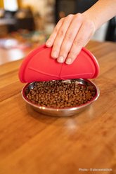 Messy Mutts Three Stainless Steel Dog Bowls with Silicone Assorted Color Lids, 6 count, 5.5 x 1.5-in slide 2 of 6