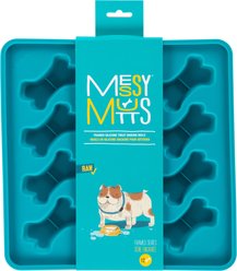Messy Mutts Rigid Frame Bone Molds Silicone Dog Treat & Topper Maker, Blue, 12-oz
