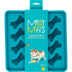 Messy Mutts Rigid Frame Bone Molds Silicone Dog Treat & Topper Maker, Blue, 12-oz