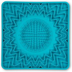 Messy Mutts Rigid Frame Silicone Dog Lick Bowl Mat, Blue, 9.5 x 9.5-in slide 2 of 4