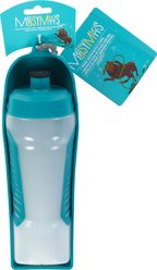 Messy Mutts Travel Stainless Steel Dog Water Bottle with Flip Up & Removable Bowl, Teal, 16-oz