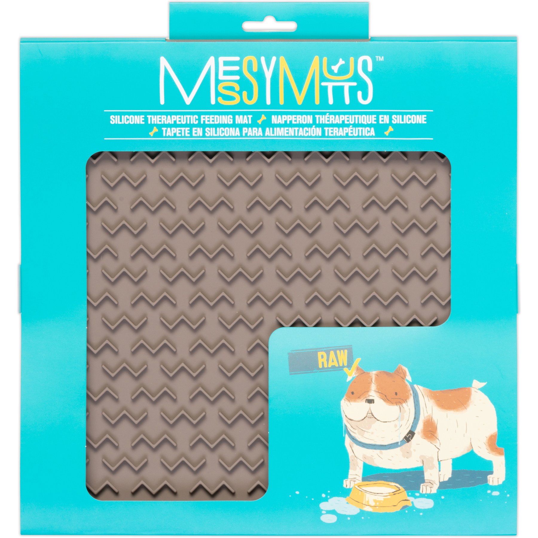 Messy Mutts Silicone Therapeutic Dog Licking Mat, Grey, Large: 12 x 12-in