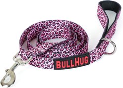 BullHug Pink Leopard Padded Nylon Dog Leash, 6-ft long, 1-in wide