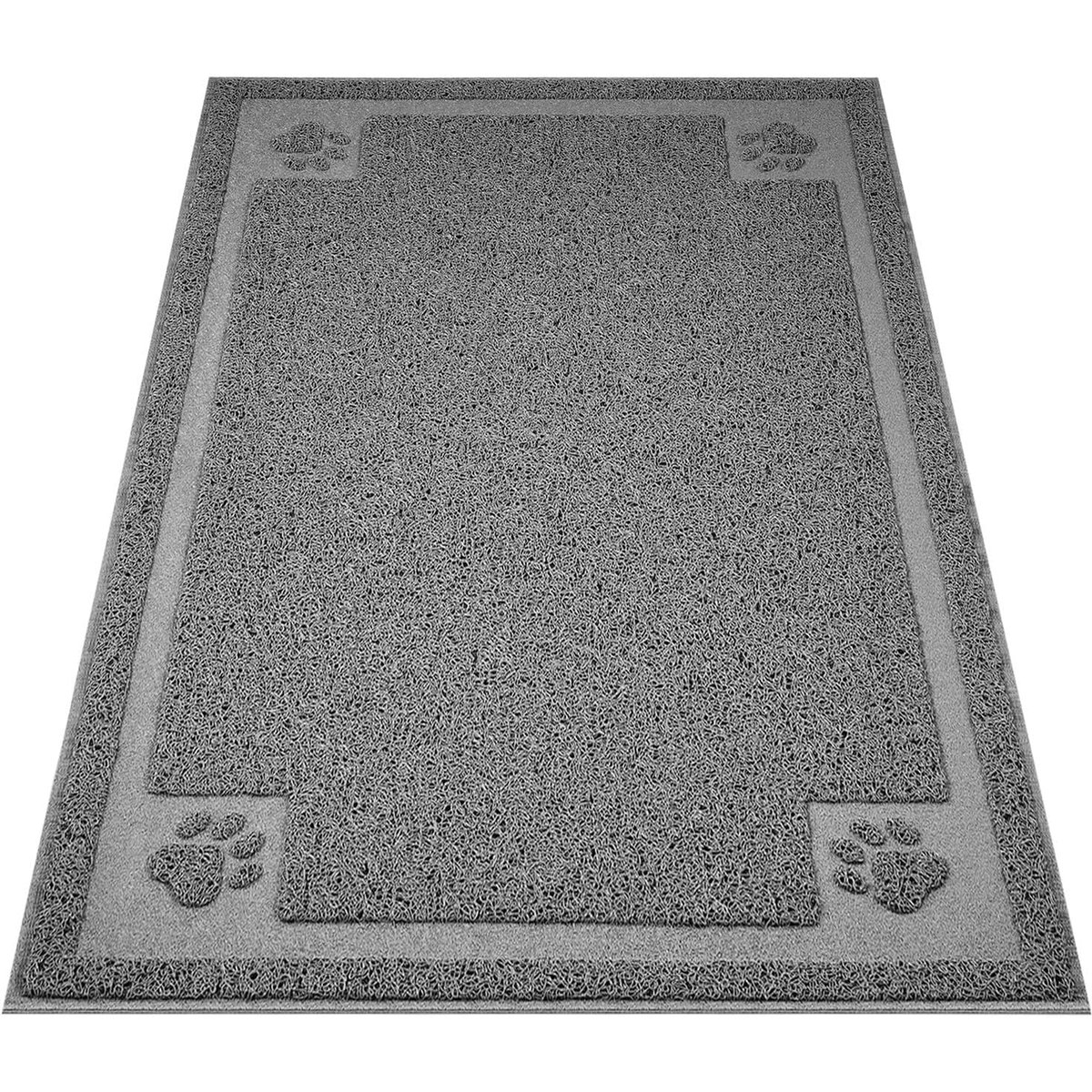 UPSKY Soft Folding Soft PVC with Non-Slip Backing Cat Litter Mat Trapper, 35 x 23 x 1/3-in, Grey