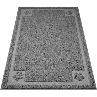 UPSKY UPSKY Soft Folding Soft PVC with Non-Slip Backing Cat Litter Mat Trapper, 35 x 23 x 1/3-in, Grey