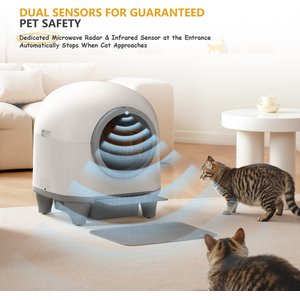 WARCAT Automatic Self-Cleaning Cat Litter Box, Gray, 90-L