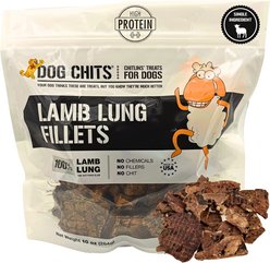 Dog Chits Lamb Lung Filets Dog Natural Chew Treats, 10-oz bag