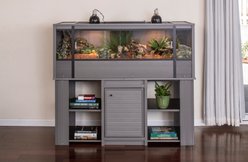 New Age Pet ECOFLEX 150g Reptile Enclosure with Matching Cabinet Stand Set in Grey