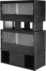 New Age Pet ECOFLEX Two 120g Reptile Enclosures Setup with Low Boy Stand, Black